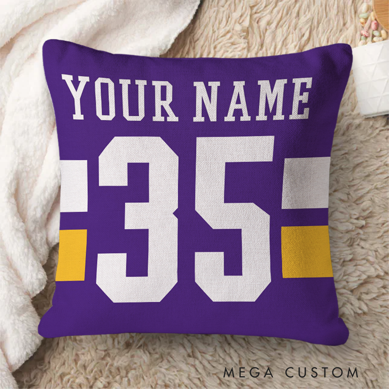 [Copy]Personalized American Football and Rugby Striped Design Pillow with Custom Name and Number