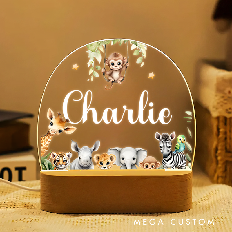 Personalized Safari Animals and Jungle-Themed for Vibrant Light Fixtures