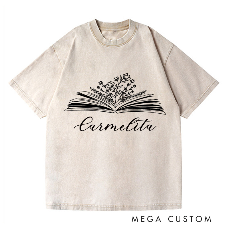 Personalized Book Washed T-Shirts Bookworm Shirt Book Lover Shirt Reading Shirt, Librarian Shirt Bookish Shirt Bookish Gifts Reading Gift