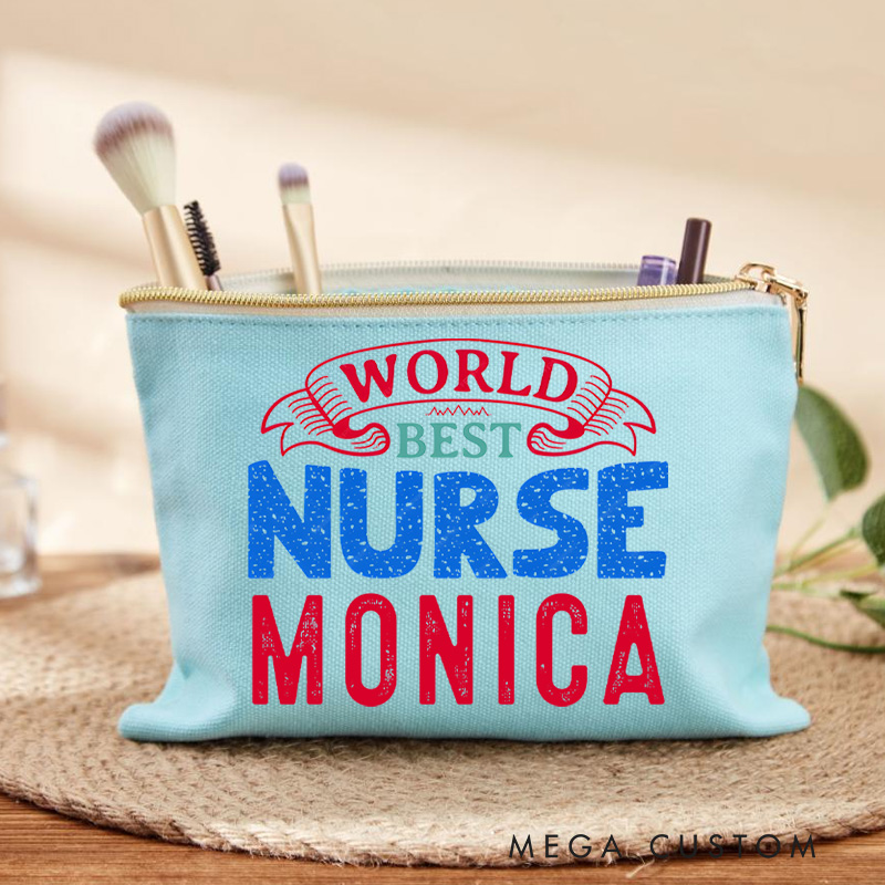 Personalized Makeup Bag for Nurse World Best Nurse Design Fashion Cosmetic Bag Gift