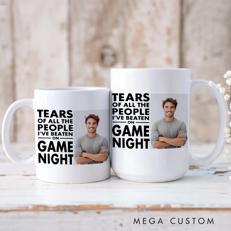 Personalized Tears on Game Night Mug Game Coffee Mug Video Game Photo Mug Geek Gaming Nerd Mug