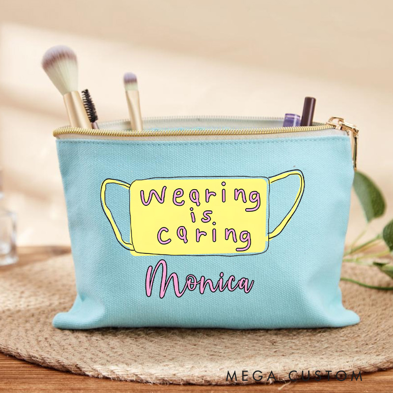 Personalized Makeup Bag for Nurse Wearing is Caring Design Fashion Cosmetic Bag Gift