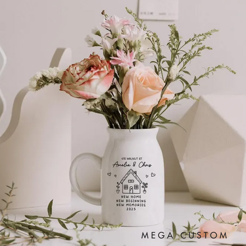 Personalized New Home Gift Flower Vase for New Home Occasion Housewarming Gift For Couples Moving In Gift for Friend New Home Owners Gift