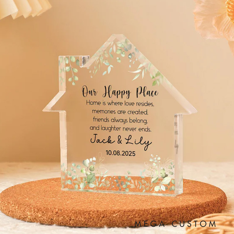 Personalized New Home Gifts First Home Gift New Homeowners Plaque First Home Frame Acrylic Block Gift for Couples New Home Decor