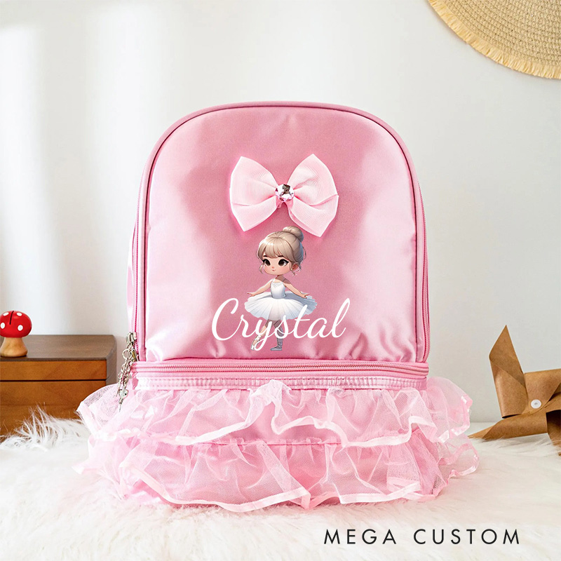 Personalized Cartoon Swan Lake Dance Bag for Girls Cute Backpack Pink Ballet Dance Bag Gymnastic Cheer Girls Christmas Gifts Back To School Gifts