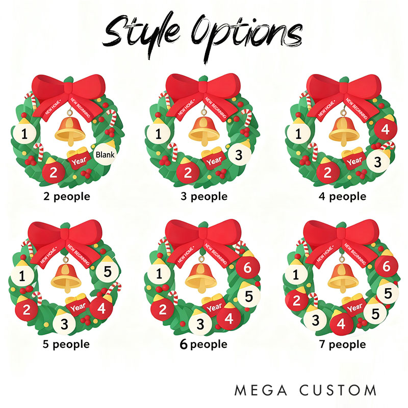 Personalized Holiday Pillow Graphic 3D Print Custom Family Names Cozy Festive Decor with Christmas Wreath Design Soft Accent Cushion Seasonal Gift