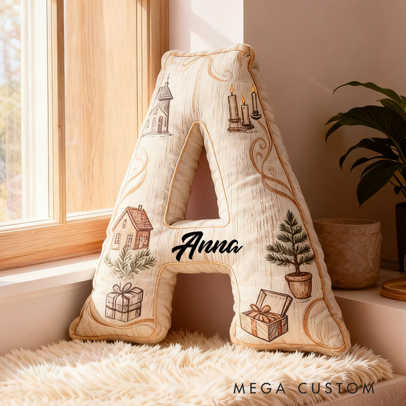 Personalized Rustic Pillow Graphic 3D Print Custom Name Cozy Home Decor with Charming House and Candle Design Soft Accent Cushion Gift for Home Lovers