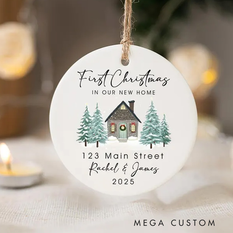 Personalized New Home Christmas Ornament First Christmas in Our New Home House Address Ornament Xmas Decor