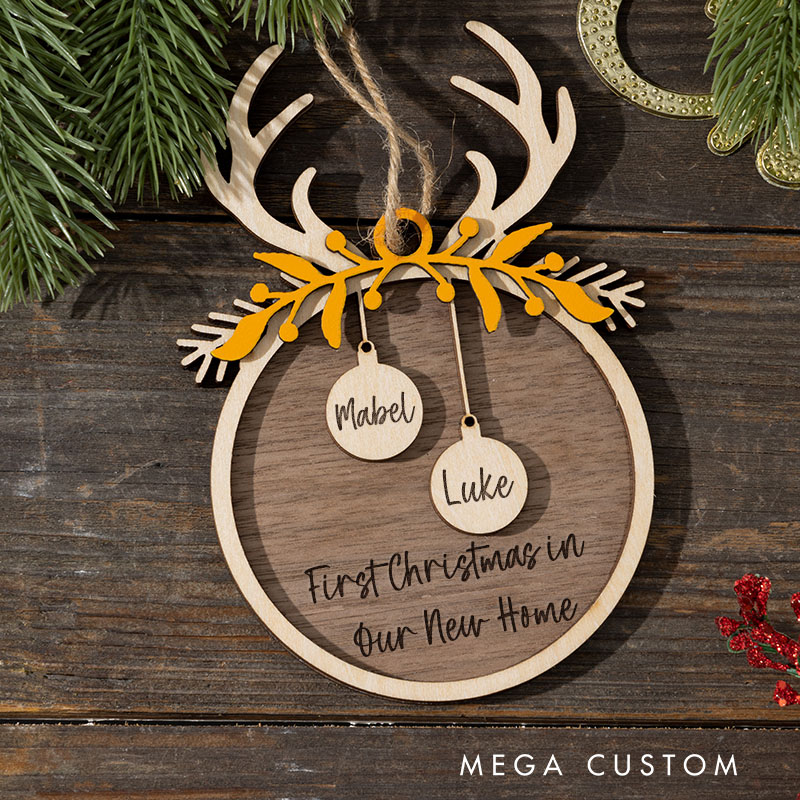 Personalized Family Christmas Ornament with Name Custom Wooden Christmas Ornament Holiday Decoration Perfect Gift For Families Or Friends