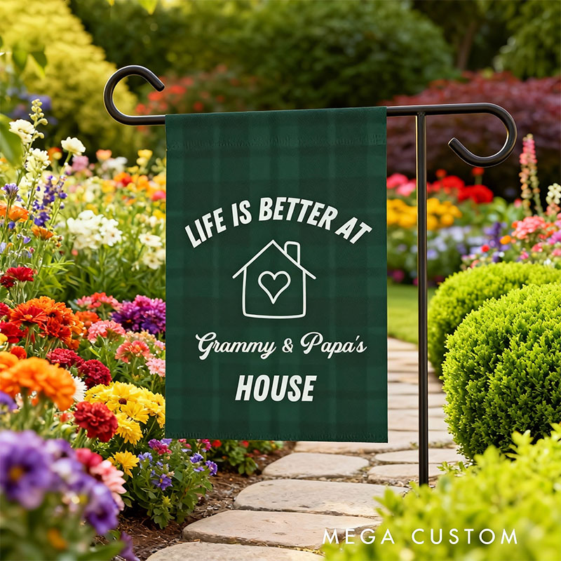 Personalized Garden Flag Grandparent Gift Garden Flag for Grandparents with Custom Names Custom Outdoor Yard Sign Life Is Better at House Design