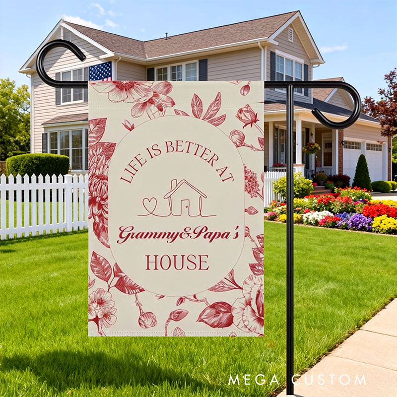 Personalized Garden Flag Custom Life Is Better at House Design Decorative Outdoor Yard Sign for Grandparents Home Gift for Garden Lawn Home Decor