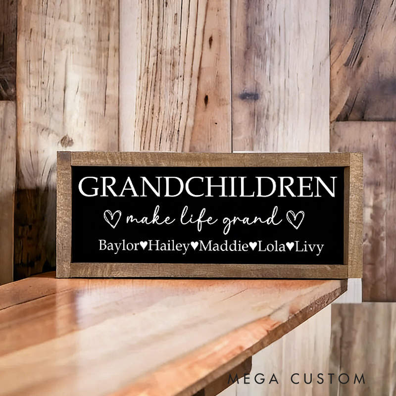 Personalized Grandchildren Sign Grandchildren Make Life Grand Sign Grandparents Sign Grandparents Gift Grandma and Grandpa Sign