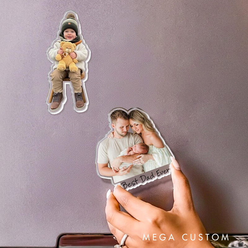 Personalized Custom Family Photo Acrylic Magnet Family Photo Keepsake Gift Picture Fridge Magnet New Family Keepsake Gifts
