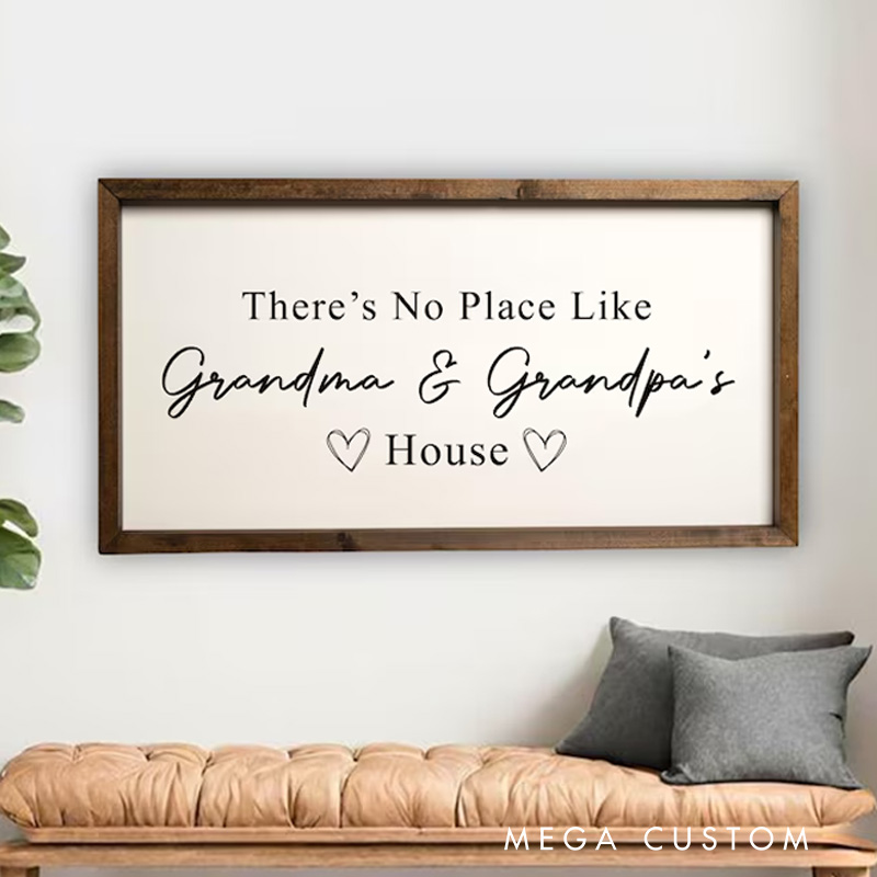 Personalized There's No Place Like Grandma & Grandpa's House Grandparents Sign Grandparents Gift Grandma and Grandpa Sign Gift For Grandma