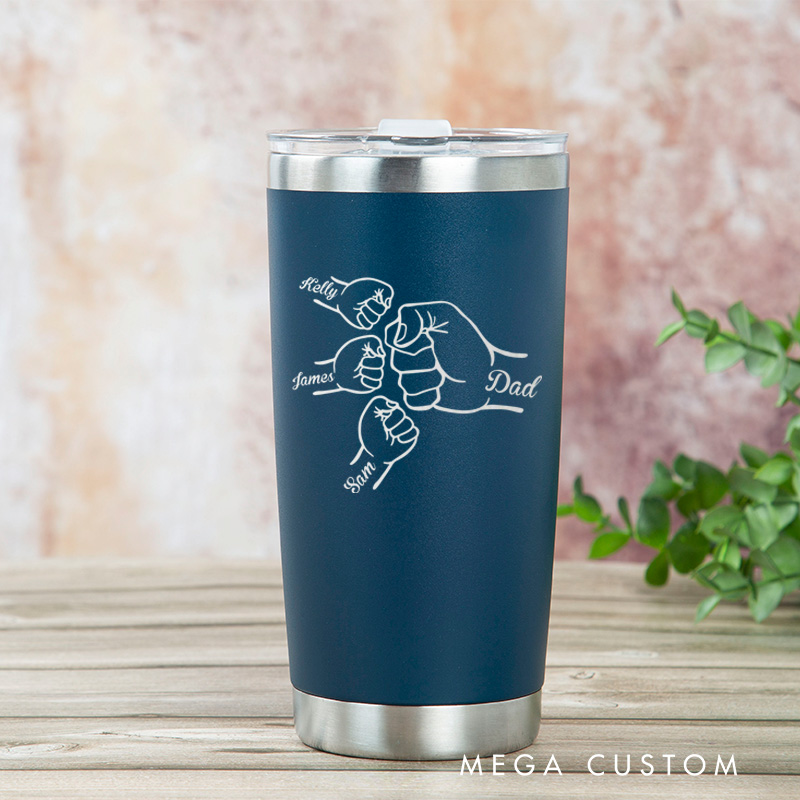 Personalized Fist Bump Dad And Kids Framed Tumbler Gift From Kids Sign Gifts For Dad Father's Day Gift Unique Gift For Dad