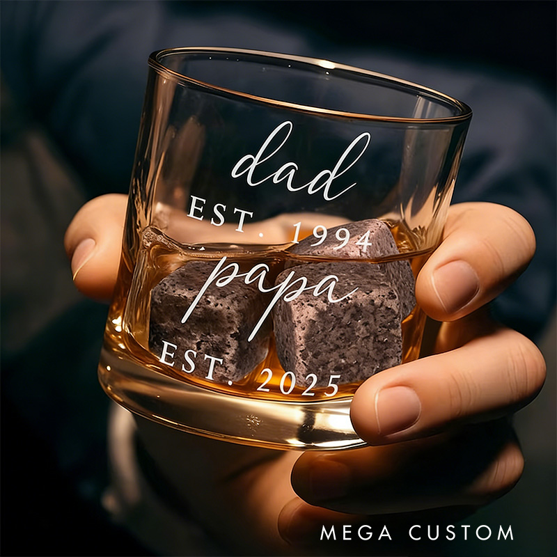 Personalized Grandpa Whiskey Glass Gift New Grandpas Custom Name Future Papa Pregnancy Announcement First Time Nonno Paps Gifts