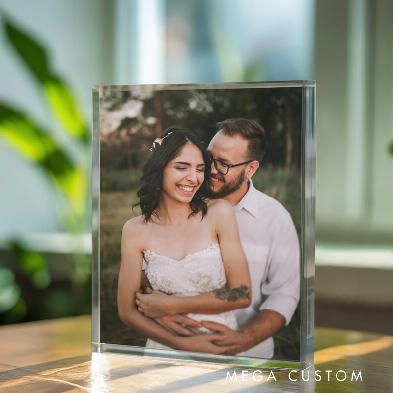 Personalized Dad and Daughter Acrylic Photo Block Custom Picture Gifts for Dad Sentimental Fathers Day Photo Keepsake Birthday Gift from Daughter