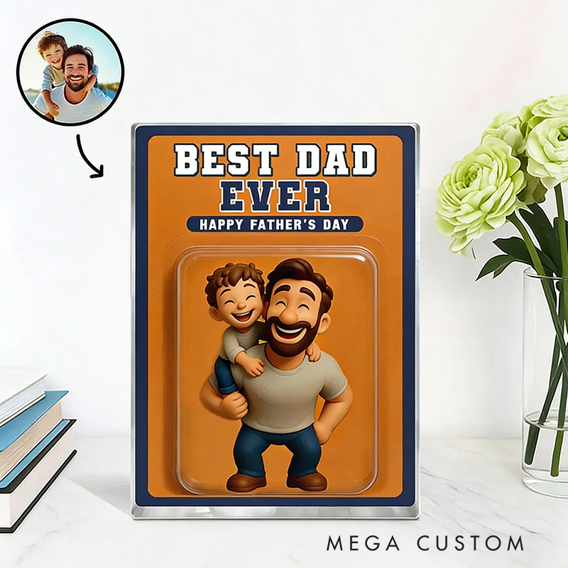 Personalized Fathers Day Gift For Dad Photo Dad And Kids Action Figure Acrylic Block Best Dad Ever Gift For Daddy From Kids Dad Acrylic Block