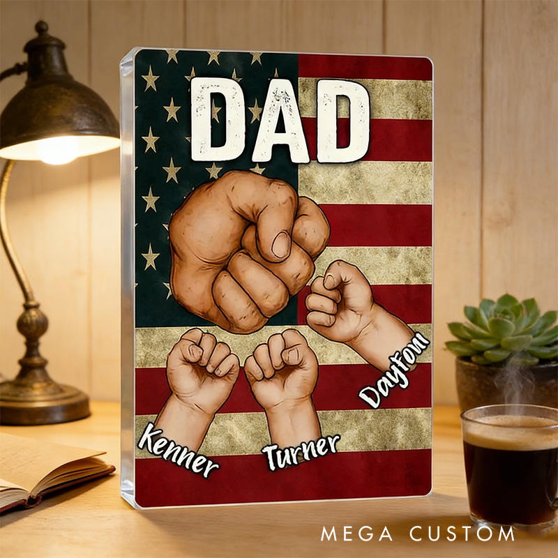 Personalized Figure Pack Packaging Acrylic Personalized Acrylic Block Plaque Father Day Gift for Dad Gift for Father Papa Gift Dad And Kid Gift