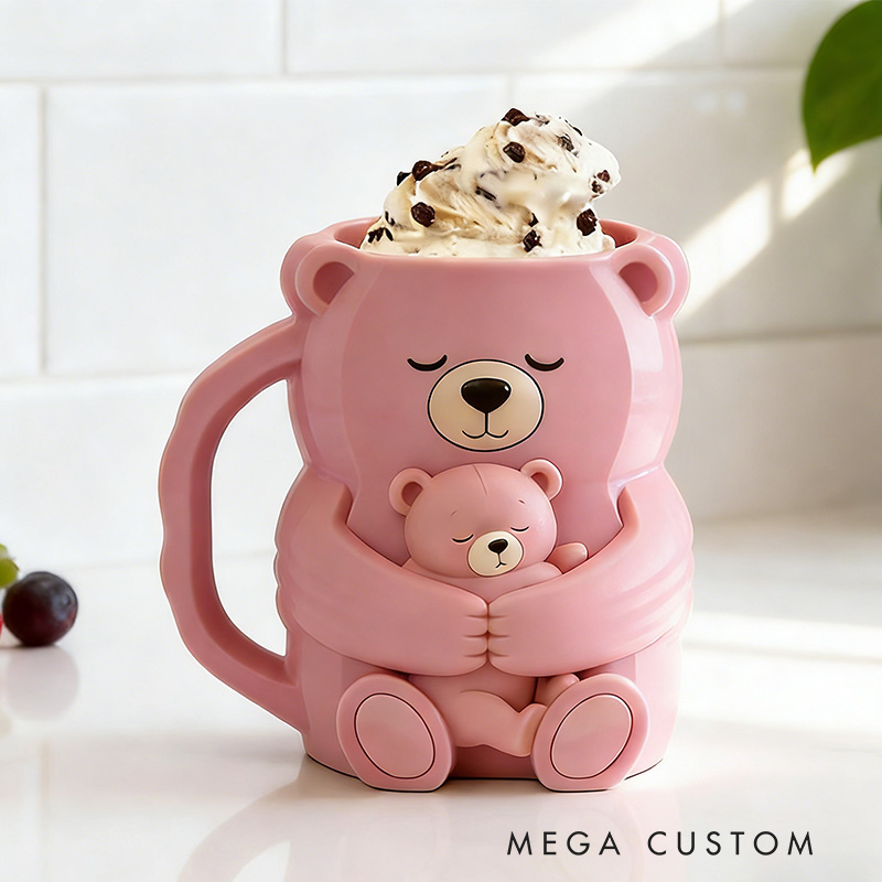 Personalized Bear Ice Cream Pint Holder Cute Custom Freezer Accessory for Kids and Adults Unique Gift for Birthday Fun Kitchen Decor Animal Design