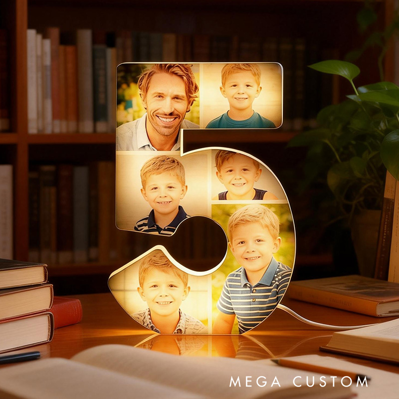 Personalized Letter Family LED Night Light Custom Photo Home Decor Gift for Birthday Anniversary Warm Lighting Keepsake for Living Room Bedroom