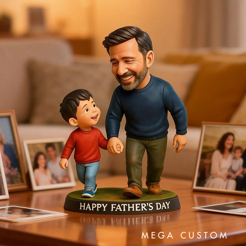 Personalized Father And Son Walking Together Portrait Plaque Father's Day Gift for Dad