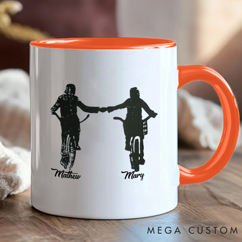 Personalized Couple Cycling Mug with Romantic Bike Design for Outdoor Adventures Riding Cycling Biking Enthusiasts
