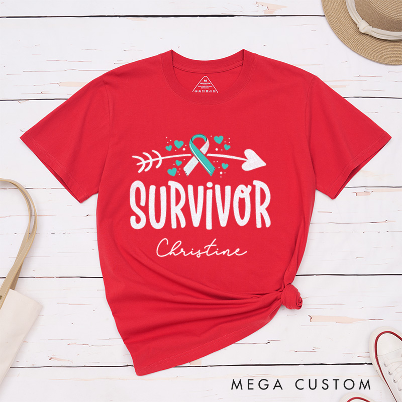 Personalized Cervical Cancer Survivor Awareness T-Shirt
