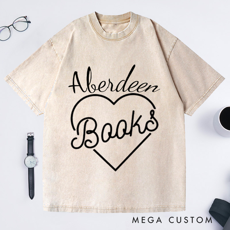 Personalized Books in My Heart Washed T-Shirts Reading T-shirt Book Lover Tee Librarian Tshirt Gift