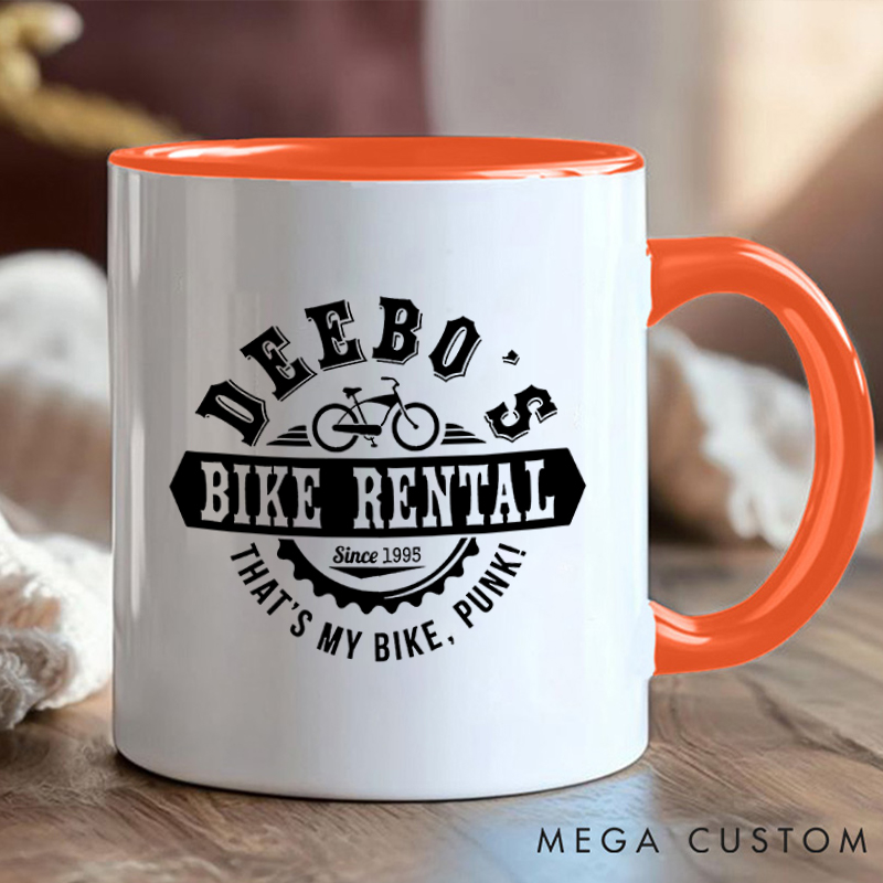 Personalized Bike Rental Mug with Romantic Biker Design for Outdoor Adventures Riding Cycling Biking Enthusiasts