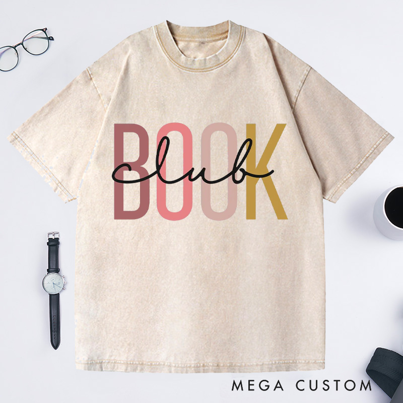 Personalized Book Club Washed T-Shirts Booktrovert Shirt Bookish Gift Book Lover Gift Book Lover Shirt Funny Reading Shirt Book Gift