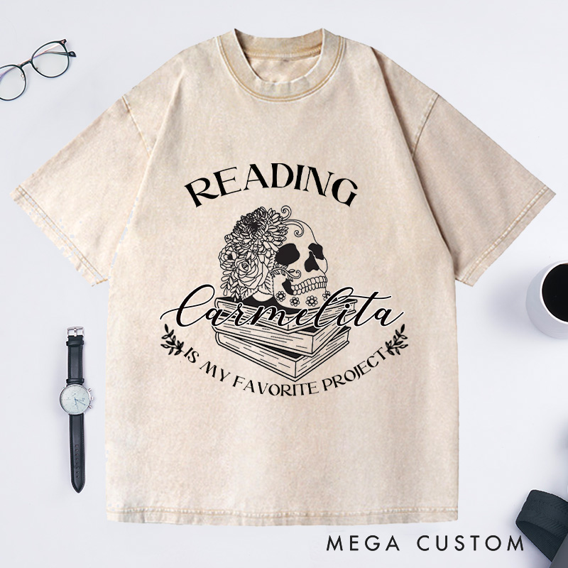 Personalized Reading Is My Favorite Project Washed T-Shirts Dark Romance Reader Book Club Tshirt Book Lover Shirt Reading Shirt Bookish Reading Tee