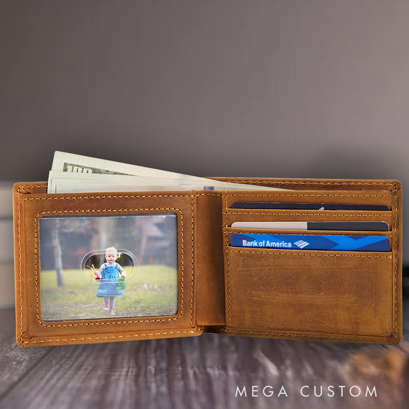 Personalized You Are Chosen Cross Leather Bifold Wallet with Multi Pocket Confirmation Gift Birthday Gift for Christians