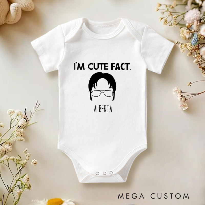 Personalized I’m Cute Fact Fun and Unique Pop Culture Inspired Baby Gift Baby Onesie  