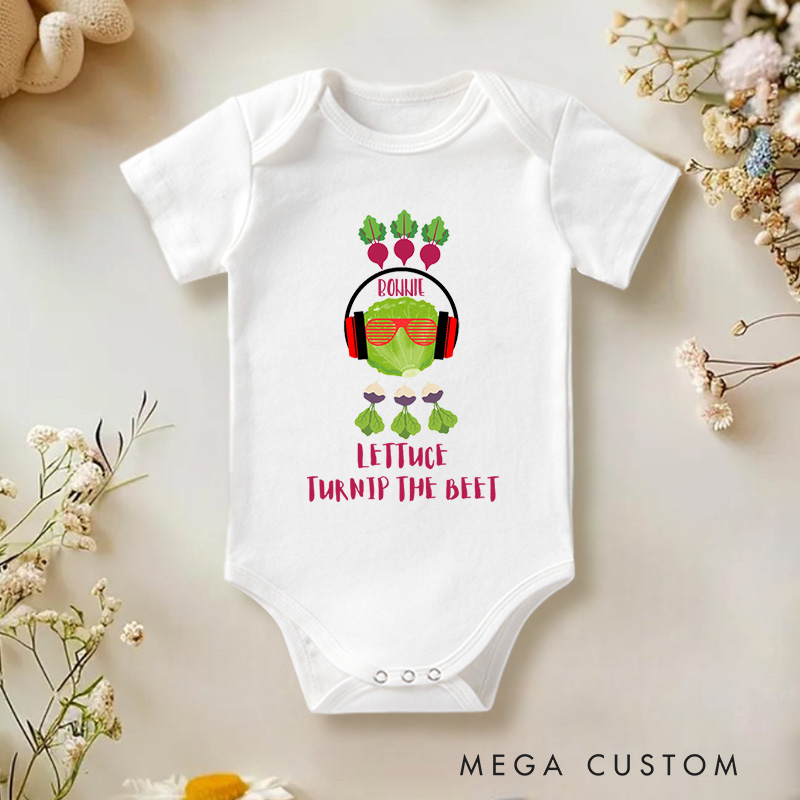 Personalized Lettuce Turnip the Beet Cute and Musical Food Inspired Baby Gift Baby Onesie  