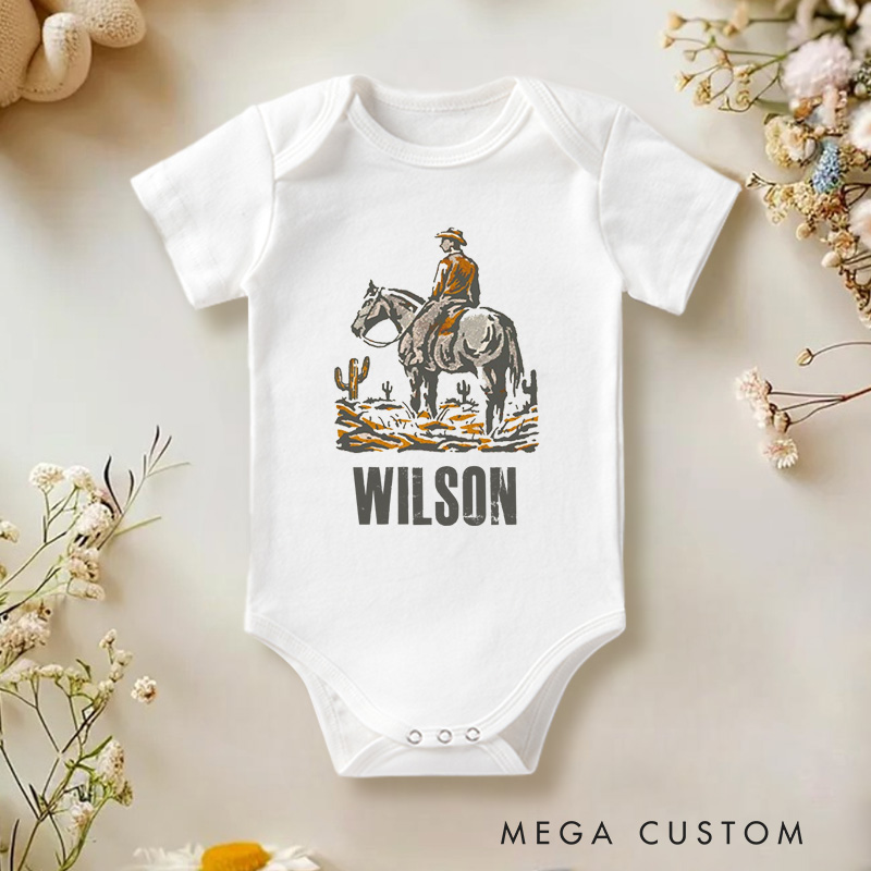 Personalized Cowboy Western Style Adventure Inspired Baby Gift Baby Onesie  