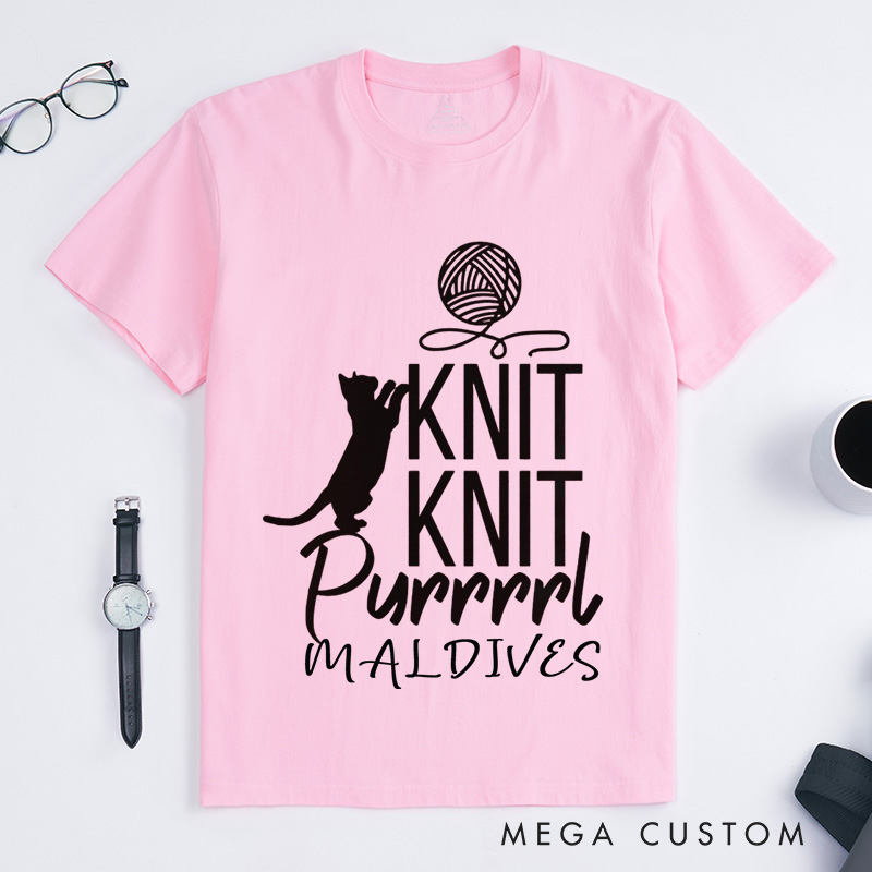 Personalized Cat Lover Classic T-Shirts Funny Crocheting Shirt