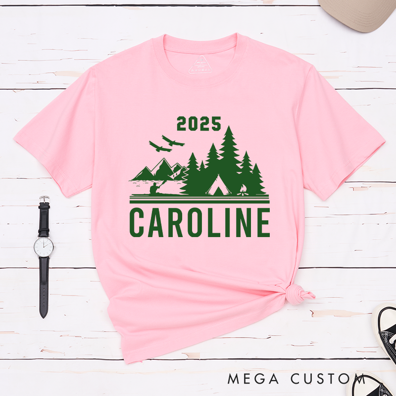 Personalized Camping T-Shirt for Family Friends Summer Camp Shirts Camping Outdoors Lover Gift