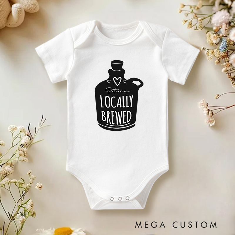 Personalized Locally Brewed Adorable and Whimsical Baby Bottle Inspired Baby Gift Baby Onesie  