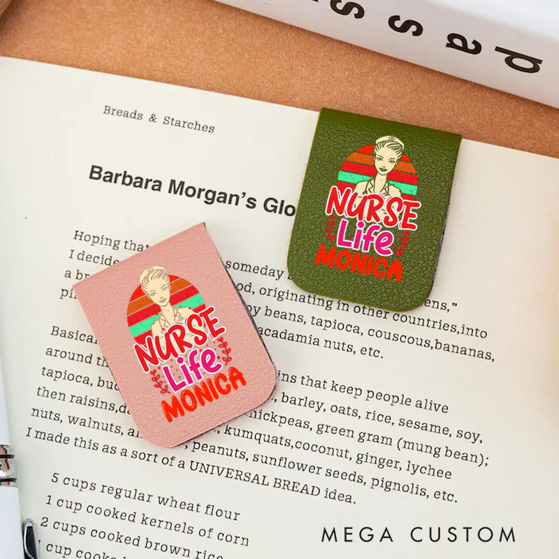 Personalised Leather Magnetic Bookmark for Nurse Life Design Cute Bookmark Gift Book Lover Gift 