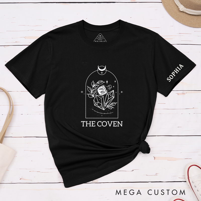 Personalized Witchcraft Crystal Potion Classic T-Shirt Custom Name Magic Jewelry Nature Boho Unisex Gift for Witch Lover Spiritual Friends Birthday
