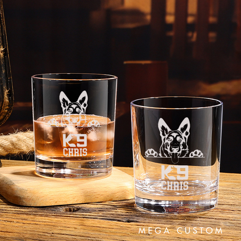 Personalized Police Whiskey Glass K9 Design Gift for Police Officer 