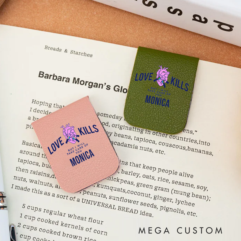 Personalised Leather Magnetic Bookmark for Nurse Love Kills But I Will Take Care of You Design Cute Bookmark Gift Book Lover Gift 