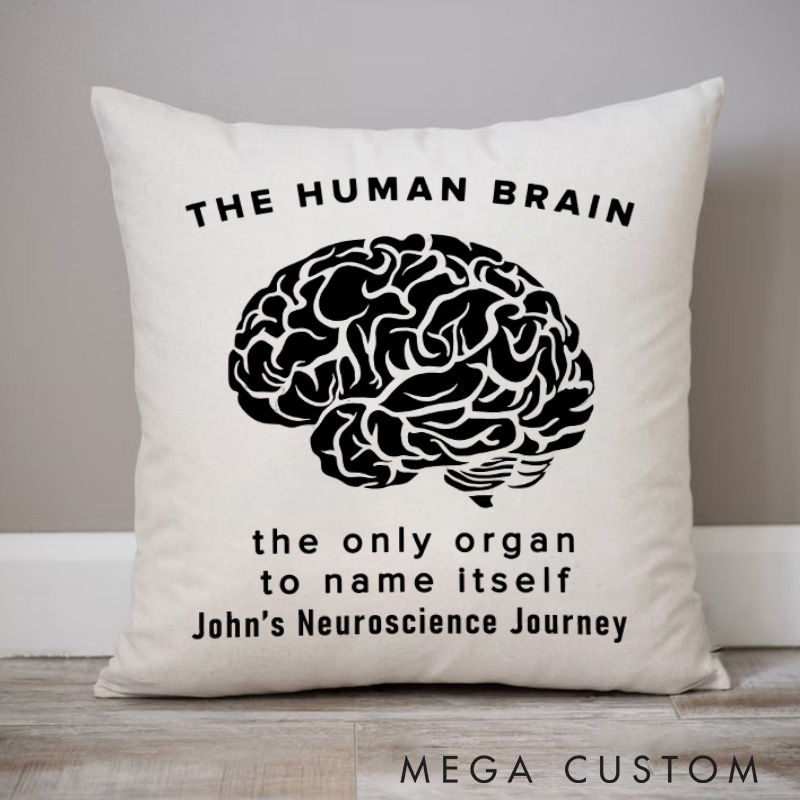 Personalized The Human Brain Pillows Science Physics Lovers Pillows Gift for Geek Nerd 