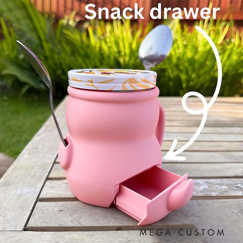 Personalized Highland Cow Ice Cream Pint Holder 3D Printed Cozy with Snack Drawer Personalized Funny Kitchen Decor Family Gifts