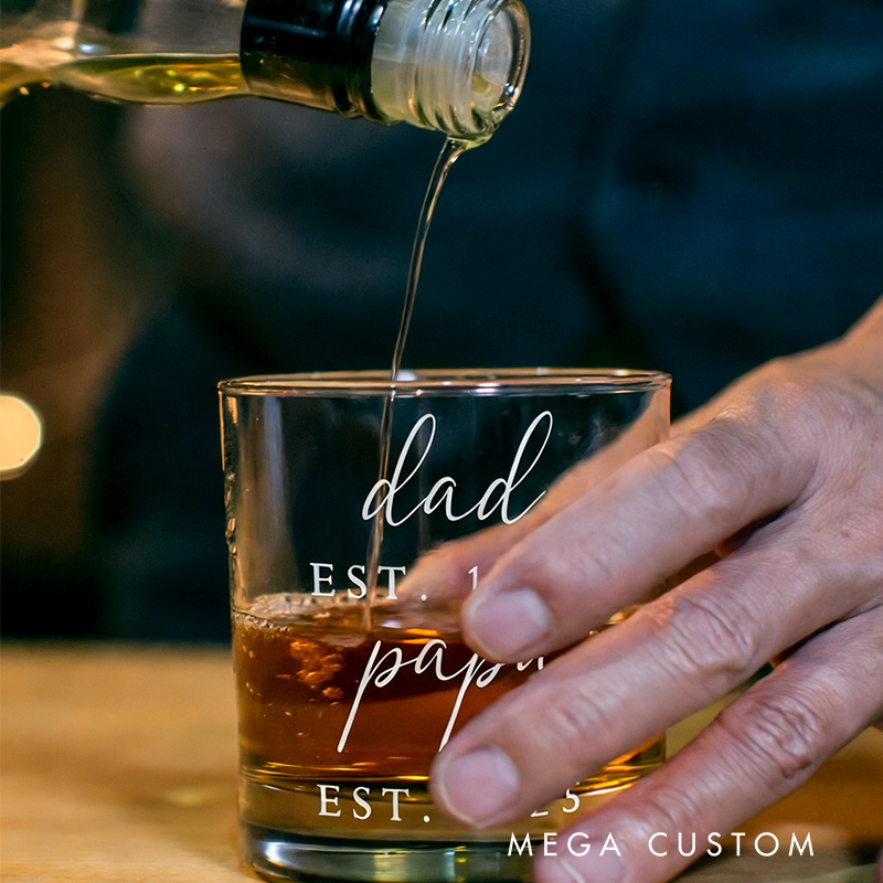 Personalized Grandpa Whiskey Glass Gift New Grandpas Custom Name Future Papa Pregnancy Announcement First Time Nonno Paps Gifts