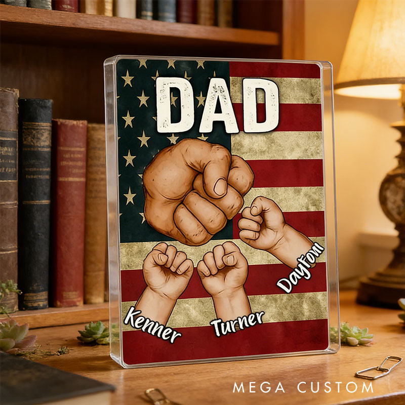 Personalized Figure Pack Packaging Acrylic Personalized Acrylic Block Plaque Father Day Gift for Dad Gift for Father Papa Gift Dad And Kid Gift