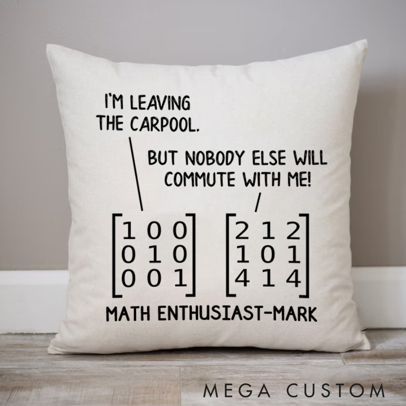 Personalized The Commutative Struggle Pillows Science Math Enthusiasts Pillows Gift for Geek Nerd 