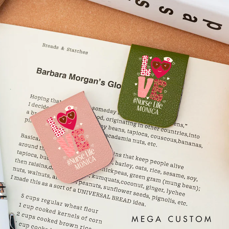 Personalised Leather Magnetic Bookmark for Nurse Life Design Cute Bookmark Gift Book Lover Gift 