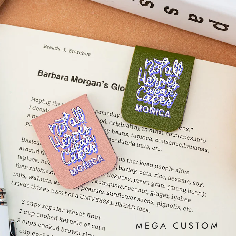 Personalised Leather Magnetic Bookmark for Nurse Not All Heroes Wear Capes Design Cute Bookmark Gift Book Lover Gift 